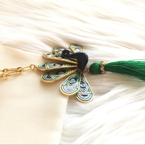 Kate spade green peacock log necklace - Picture 2 of 6